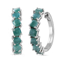 D'Joy Grandidierite 4.80 ctw Wave Earrings in Rhodium Over Sterling Silver - Sticky add to cart bar