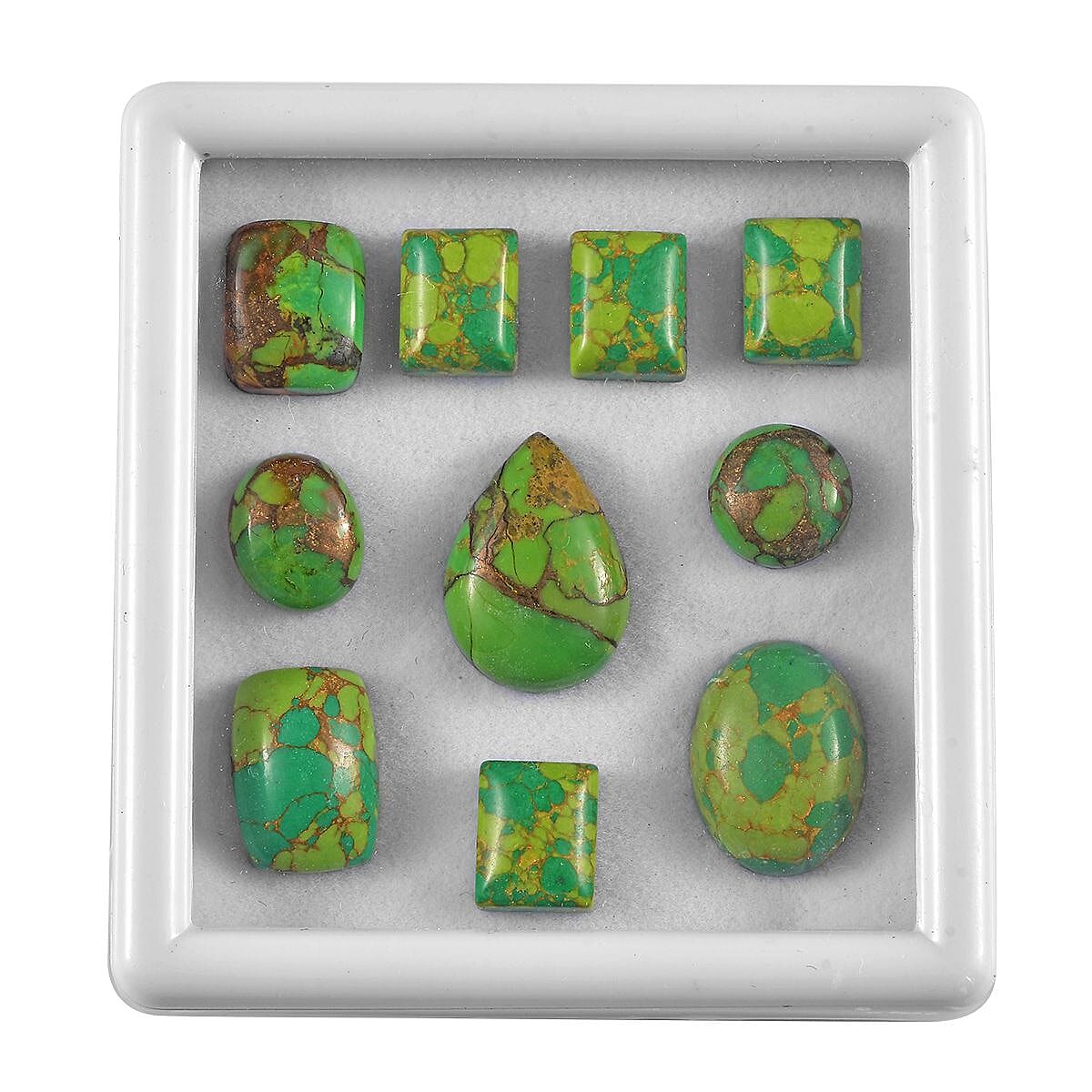 Mojave Green Turquoise Assorted Box (Mix Mix mm) 50.00 ctw