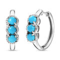 D'Joy Sleeping Beauty Turquoise 1.75 ctw Hoop Earring in Platinum Over Sterling Silver - Sticky add to cart bar