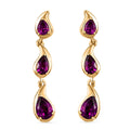 D'Joy AAA Radiant Ember Garnet 2.20 ctw Dangling Earrings in 18K Yellow Gold Vermeil Sterling Silver - Sticky add to cart bar