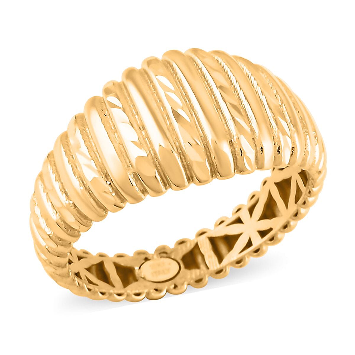 Italian 10K Yellow Gold Diamond Cut Ring (Size 6.0) (2.50 g)