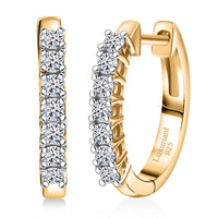 Luxuriant Lab Grown Diamond G-H SI 0.50 ctw Hoop Earrings in 18K Vermeil Yellow Gold Over Sterling Silver (Del. in 12-15 Days)
