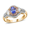 Premium Tanzanite, Multi Gemstone Ring in 18K Vermeil YG Over Sterling Silver (Size 10.0) 2.20 ctw - Sticky add to cart bar