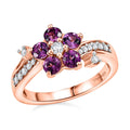 AAA Radiant Ember Garnet, White Zircon Ring in 18K Vermeil RG Sterling Silver (Size 10.0) 1.35 ctw - Sticky add to cart bar