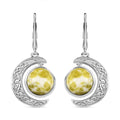 D'Joy Connemara Marble 8.60 ctw Moon Earrings in Rhodium Over Sterling Silver - Sticky add to cart bar
