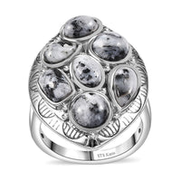 Karis White Buffalo Southwest Ring in Platimum Bond (Size 10.0) 4.70 ctw