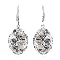 Karis White Buffalo Turquoise 8.10 ctw Southwest Earrings in Platinum Bond