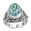 Artisan Crafted Premium Blue Moon Turquoise Solitaire Ring in Sterling Silver (Size 10.0) 6.20 ctw - Sticky add to cart bar