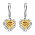 Modani Natural Yellow and White Diamond 0.61 ctw Earrings in 950 Platinum and 18K Yellow Gold - Sticky add to cart bar