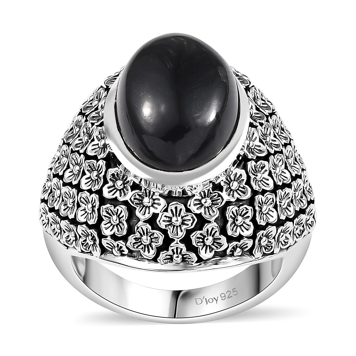Artisan Crafted California Black Jade Saddle Ring in Sterling Silver (Size 7.0) 8.00 ctw