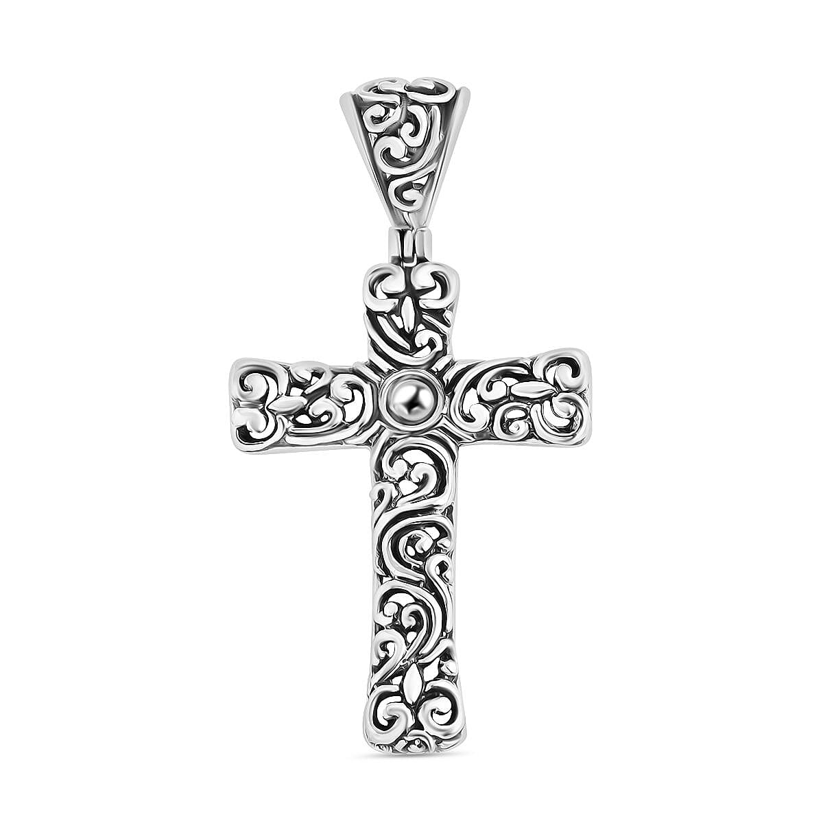 Bali Legacy Filigree Cross Pendant without Chain in Sterling Silver 5.5 Grams