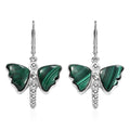 Karis African Malachite 25.75 ctw Dragonfly Earrings in Platinum Bond - Sticky add to cart bar
