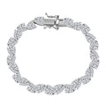 Moissanite 7.40 ctw Bracelet in Rhodium Over Sterling Silver (6.50 In) - Sticky add to cart bar