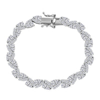 Moissanite 7.40 ctw Bracelet in Rhodium Over Sterling Silver (6.50 In)