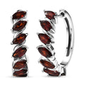 D'Joy Mozambique Garnet 4.20 ctw Hoop Earrings in Rhodium Over Sterling Silver - Sticky add to cart bar