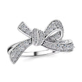 Luxuriant Lab Grown Diamond (G-H, SI) Love Knot Ring in Platinum Over Sterling Silver (Size 10.0) 0.80 ctw - Sticky add to cart bar