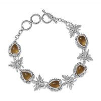 Artisan Crafted Premium Brazilian Citrine Fancy Bracelet Sterling Silver (7.25 In) 13.10 ctw