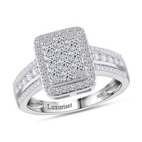 Luxuriant Lab Grown Diamond G-H, SI 1.00 ctw Ring in Rhodium Over Sterling Silver (Size 10.0)