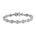 GP Amore Collection White Zircon Heart Bracelet in Rhodium Over Sterling Silver (7.25 In) 3.90 ctw - Sticky add to cart bar