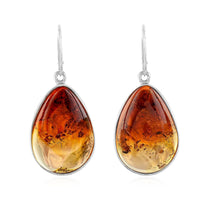 Baltic Amber Fancy Shape Earrings in Sterling Silver