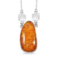 Baltic Amber Fancy Shape Designer Necklace in Sterling Silver 21 Inches - Sticky add to cart bar