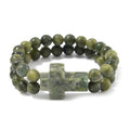 Connemara Marble 220.00 ctw Beaded Stretch Bracelet - Sticky add to cart bar
