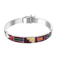 Peruvian Artistry Multi Gemstone 5.15 ctw Mountain 1 Line Bangle Bracelet in Sterling Silver (7.00 In) - Sticky add to cart bar