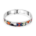 Peruvian Artistry Multi Gemstone 4.90 ctw Universe 1 Line Bangle Bracelet in Sterling Si (7.00 In) - Sticky add to cart bar