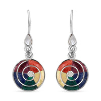 Peruvian Artistry Multi Gemstone 1.35 ctw Big Pachamama Earrings in Sterling Silver