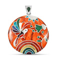 Peruvian Artistry Multi Gemstone 4.60 ctw Sunset Pendant without Chain in Sterling Silver - Sticky add to cart bar
