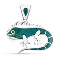 Peruvian Artistry Multi Gemstone 1.10 ctw Lizard Pendant without Chain in Sterling Silver - Sticky add to cart bar
