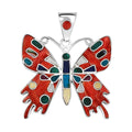Peruvian Artistry Multi Gemstone 2.35 ctw Super Butterfly Pendant without Chain in Sterling Silver - Sticky add to cart bar