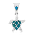 Peruvian Artistry Turquoise 0.60 ctw Mini Turtle Pendant without Chain in Sterling Silver - Sticky add to cart bar