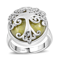 Connemara Marble Ring in Platinum Over Sterling Silver 13.00 ctw
