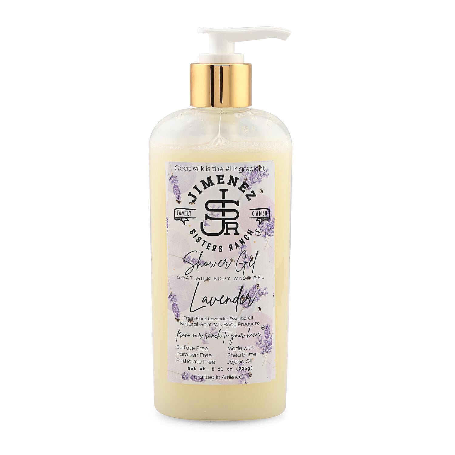 Jimenez Sisters Ranch Lavender Goat Milk Shower Gel (8oz Pump Bottle)
