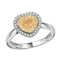 950 Platinum and 18K Yellow Gold Natural  Diamond Ring - Sticky add to cart bar