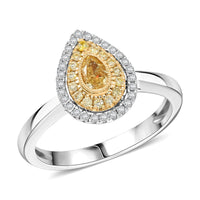 Modani 950 Platinum, 18K Yellow Gold Natural Diamond Ring