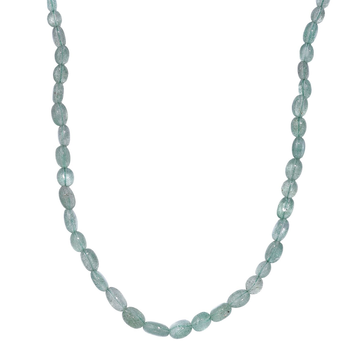 Green Gold Quartz 90.00 ctw Necklace in Stainless Steel 18 Inches