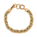 Red Austrian Crystal Byzantine Link Bracelet in ION Plated YG Stainless Steel (8.00 In) - Sticky add to cart bar