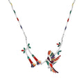 Peruvian Artistry Multi Gemstones 9.50 ctw Humming Bird Necklace 20-22 Inches in Sterling Silver - Sticky add to cart bar