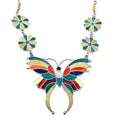 Peruvian Artistry Multi Gemstones 11.25 ctw Butterfly Necklace 16-18 Inches in Sterling Silver - Sticky add to cart bar