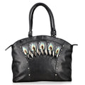 Black Genuine Leather Digital Print Handbag - Sticky add to cart bar