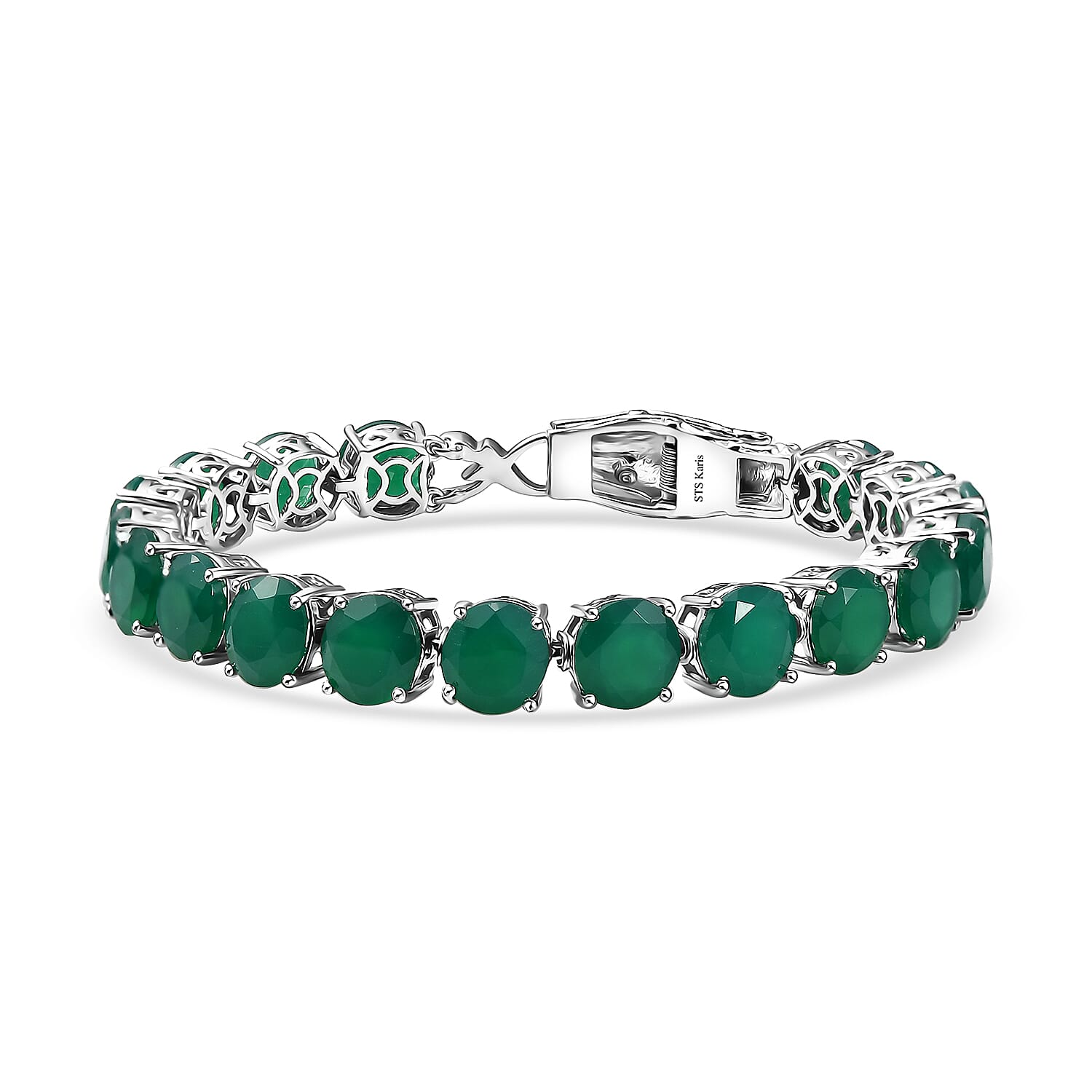Karis Verde Onyx Bracelet in Platinum Bond (7.25 In) 32.40 ctw