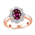 Luxoro 10K Rose Gold AAA Radiant Ember Garnet, Diamond (G-H, I2) Snowflake Ring (Size 7.0) (Del. in 8-10 Days) 1.70 ctw - Sticky add to cart bar