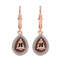 D'Joy Premium  Marropino Morganite and Multi Gemstone 1.60 ctw Lever Back Earrings in 18K Vermeil Rose Gold Over Sterling Silver