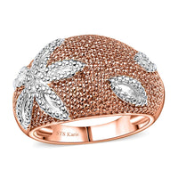 Karia Natural Champagne Diamond Accent Fancy Ring in 18K RG Plated (Size 10.0)
