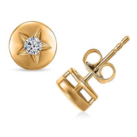Luxuriant Lab Grown Diamond (G-H, SI) Celestial Stud Earring in 18K Vermeil YG Over Sterling Silver 0.20 ctw