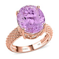 Certified & Appraised Luxoro AAA Martha Rocha Kunzite 10.65 ctw Solitaire Ring in 10K Rose Gold 4.33 Grams - Sticky add to cart bar