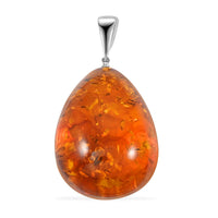 Baltic Amber Drop Pendant without Necklace in Sterling Silver