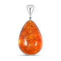 Baltic Amber Pear Drop Pendant without Chain in Sterling Silver - Sticky add to cart bar